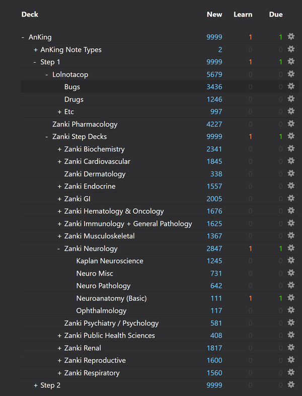 The AnKing Anki deck example